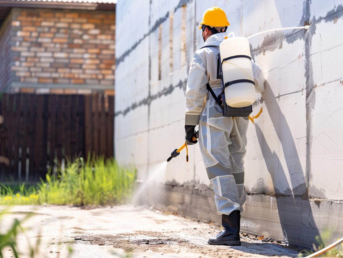 Termite soil barrier installation